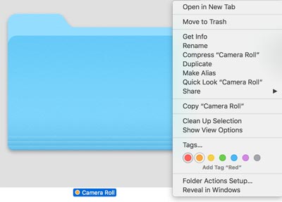 Tetapan folder Mac