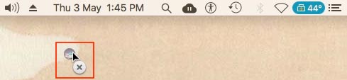 Drag to remove status menu ikon